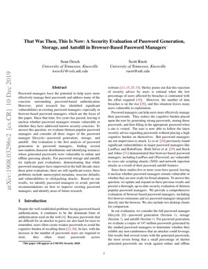 PDF Document Cover - Security Evaluation of Password Generation, Storage, and Autofill in Browser-Based Password Managers