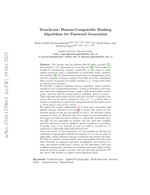 Murfin Takardar PDF - Trenchcoat: Algorithms na Hash da Mutum Zai Iya Lissafta don Samar da Kalmar Sirri